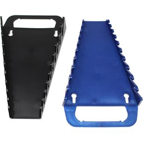 10-Tool Gripper Wrench Organizer Tray Kit - 2 Plastic Portable Gripper Tray Holders (2 Piece Kit, Black & Blue)