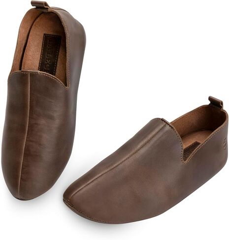 La Leche, Traditional Babouche Slippers for Men, Indoor Slippers, Full Grain Leather, Handmade in Saudi Arabia