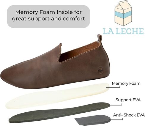 La Leche, Traditional Babouche Slippers for Men, Indoor Slippers, Full Grain Leather, Handmade in Saudi Arabia
