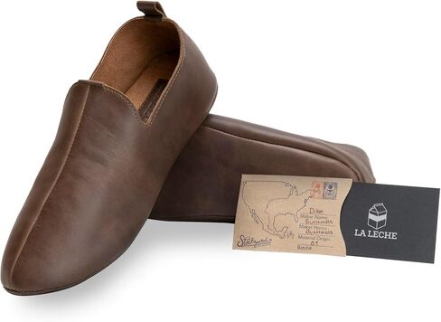 La Leche, Traditional Babouche Slippers for Men, Indoor Slippers, Full Grain Leather, Handmade in Saudi Arabia