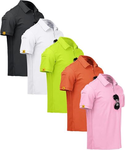 SCODI 5 Pack Mens Polo Shirts Short Sleeve Athletic Golf Polo Shirt for Men Casual Collared Summer Multipack T-Shirts in Saudi Arabia