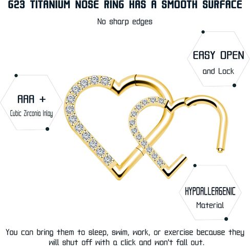 Titanium Septum Rings, Nose Rings Hoops for Women, Segment Nose Rings 16G 8mm/10mm Hypoallergenic Cartilage Conch Helix Rook Hoop Earrings in Saudi Arabia