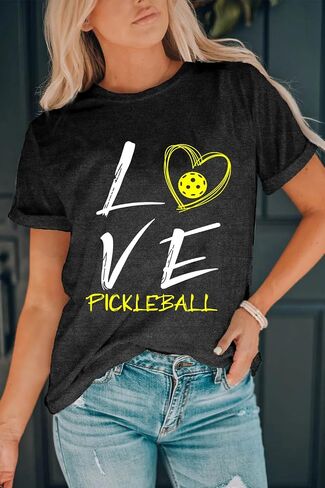 LBP Women Pickleball Shirt Love Pickball T-Shirt Pickleball Lover Player Tee Tops in Saudi Arabia