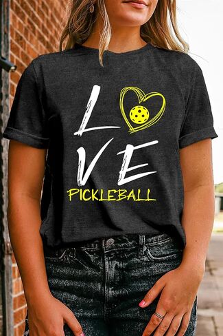 LBP Women Pickleball Shirt Love Pickball T-Shirt Pickleball Lover Player Tee Tops in Saudi Arabia