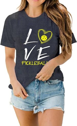 LBP Women Pickleball Shirt Love Pickball T-Shirt Pickleball Lover Player Tee Tops in Saudi Arabia