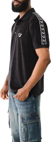 True Religion Men's Damask Velour Polo in Saudi Arabia