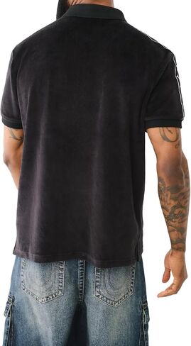 True Religion Men's Damask Velour Polo in Saudi Arabia