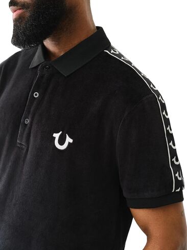 True Religion Men's Damask Velour Polo in Saudi Arabia