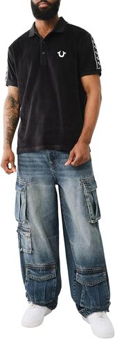 True Religion Men's Damask Velour Polo in Saudi Arabia
