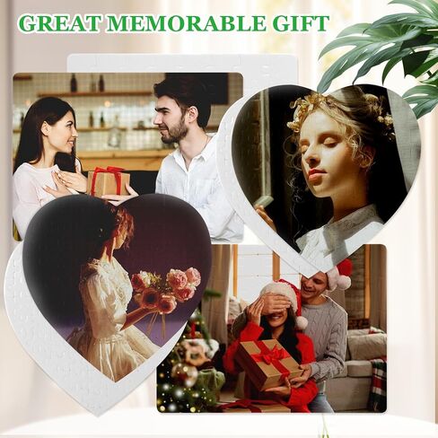 AKOLAFE 20 مجموعة من الفراغات ألغاز التسامي باللون الأبيض بالكامل 83 قطعة - قلب و40 قطعة - أحجية فارغة مستطيلة للرسم عليها والكتابة عليها، اصنع فراغات التسامي الخاصة بك، قطع ألغاز فارغة بالجملة لإنشاء الحرف اليدوية in Kuwait