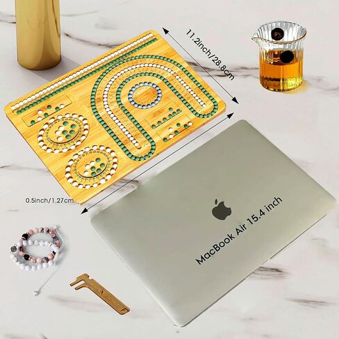 لوح خرز من الخيزران يوم الأربعاء لصنع المجوهرات - تصميم السوار والقلادة مع سجادات الخرز - لوح خرز من الخيزران DIY للتصميمات الإبداعية - حجم كبير 9.7 بوصة * 7.6 بوصة * 0.47 بوصة (م) in Kuwait