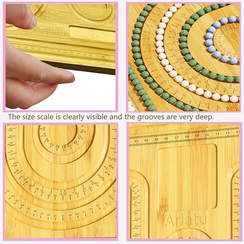 لوح خرز من الخيزران يوم الأربعاء لصنع المجوهرات - تصميم السوار والقلادة مع سجادات الخرز - لوح خرز من الخيزران DIY للتصميمات الإبداعية - حجم كبير 9.7 بوصة * 7.6 بوصة * 0.47 بوصة (م) in Kuwait