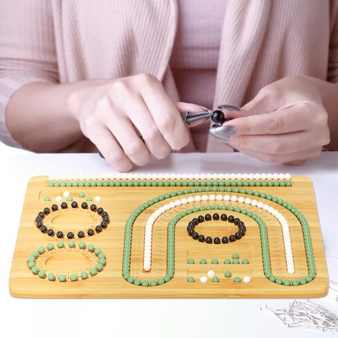 لوح خرز من الخيزران يوم الأربعاء لصنع المجوهرات - تصميم السوار والقلادة مع سجادات الخرز - لوح خرز من الخيزران DIY للتصميمات الإبداعية - حجم كبير 9.7 بوصة * 7.6 بوصة * 0.47 بوصة (م) in Kuwait