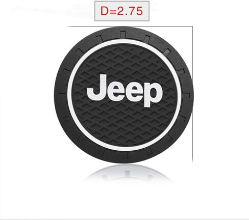 Car Cup Holder Coaster Compatible with Jeep Grand Cherokee Wrangler Compass Renegade Patriot Grand Comander，Recessed Silicone Non-Slip Drink Coaster Car Interior Accessories 2.75 Inch 2 Pieces 2 in Saudi Arabia