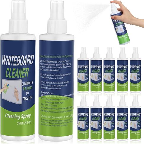 12 Pack Whiteboard Cleaner 8.5oz Dry Erase Board Cleaner White Board Cleaning Spray Dry Erase Cleaner Spray Removes Stubborn Marks from Whiteboard Chalkboard in Saudi Arabia