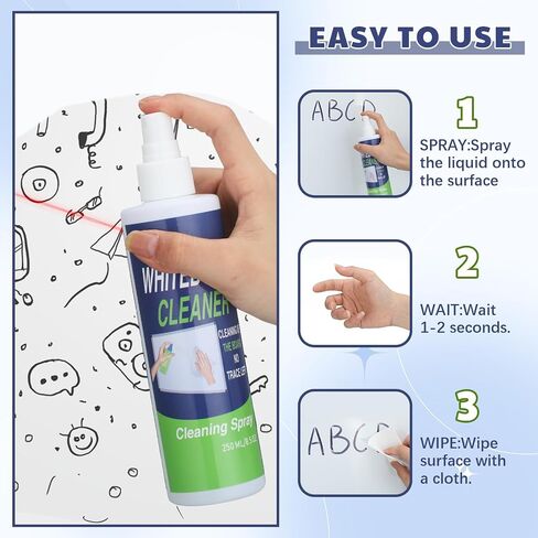 12 Pack Whiteboard Cleaner 8.5oz Dry Erase Board Cleaner White Board Cleaning Spray Dry Erase Cleaner Spray Removes Stubborn Marks from Whiteboard Chalkboard in Saudi Arabia