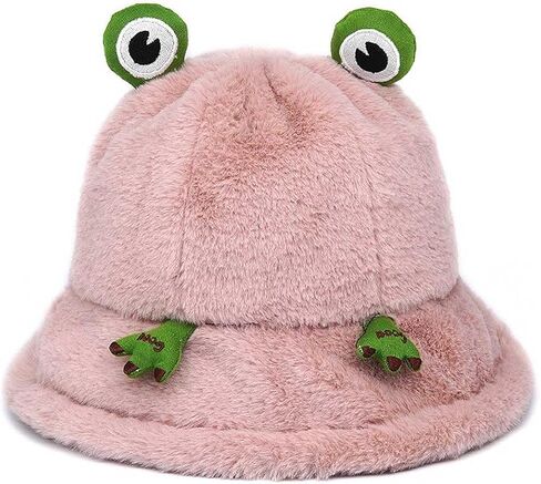 Cute Fuzzy Bucket Hat for Women Crochet Bucket Hat Winter Warm Plush Fisherman Fluffy Bucket Hat in Saudi Arabia