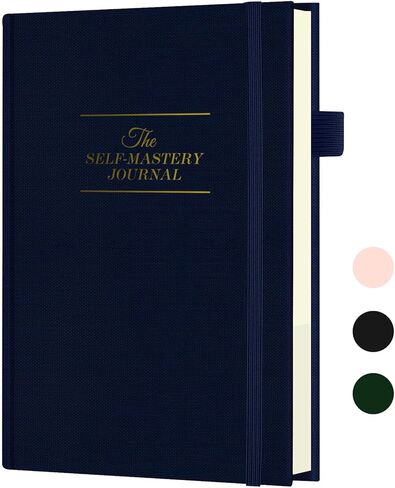 Self-Mastery Journal for Men & Women - Gratitude Journal for Daily Reflection, Mindfulness, and Self-Care - Guided Manifestation Journal - Inspirational Goal Journal with Pen Holder (Navy Blue) in Saudi Arabia