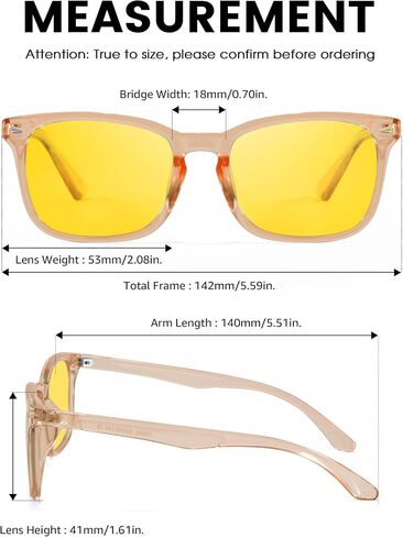 TJUTR Night Vision Driving Glasses for Men Women, Polarized Anti Glare Yellow Glasses for Driving at Night Time TN8082 in Saudi Arabia