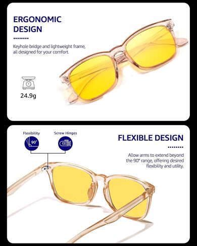 TJUTR Night Vision Driving Glasses for Men Women, Polarized Anti Glare Yellow Glasses for Driving at Night Time TN8082 in Saudi Arabia