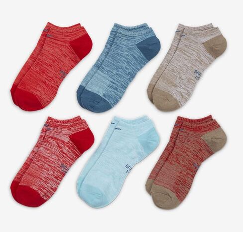 جوارب Nike للسيدات 6PK للاستخدام اليومي خفيفة الوزن ومتعددة الألوان بدون عرض in Saudi Arabia