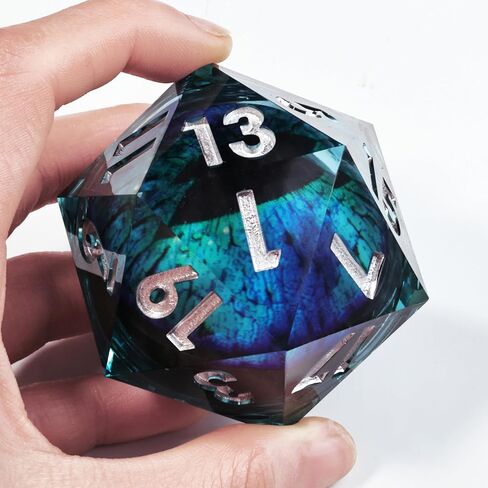 Mini Planet 50mm CHONK D20 D&D Dice with Dragon Eye Inclusions for Tabletop Role Playing Game Dungeons and Dragons Polyhedral D20 Handcrafted Resin D20 for Collection and Gift (Dragon Eye Dice 5) in Kuwait