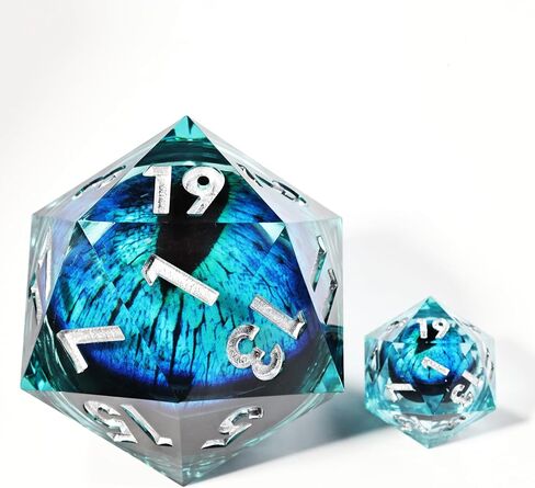 Mini Planet 50mm CHONK D20 D&D Dice with Dragon Eye Inclusions for Tabletop Role Playing Game Dungeons and Dragons Polyhedral D20 Handcrafted Resin D20 for Collection and Gift (Dragon Eye Dice 5) in Kuwait