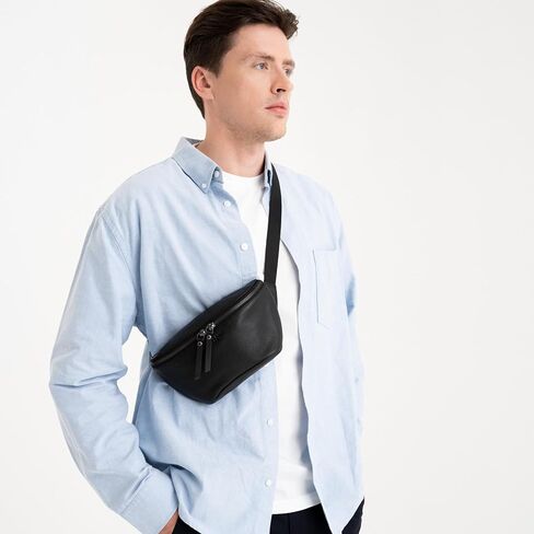 حقيبة برلينر باجز الجلدية العتيقة فاني باك نوح، حقيبة حزام كروس للرجال والنساء - بني in Kuwait