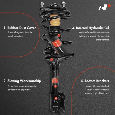 A-Premium Front Pair (2) Complete Strut and Coil Spring Assembly Compatible with Mitsubishi Outlander 2003 2004 2005 2006, Driver and Passenger Side in Saudi Arabia