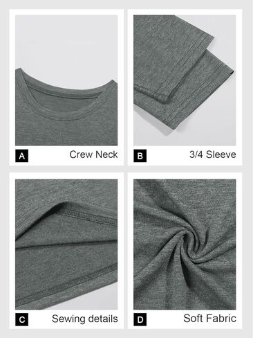 Beautife Plus Size Tops for Womens 3/4 Sleeve Casual T Shirts Loose Fit Tunic Blouse in Kuwait