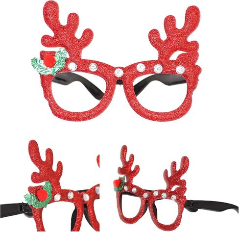 Christmas glasses, glitter holiday glasses frames, clothing accessories glasses, Christmas party holiday gifts in Saudi Arabia