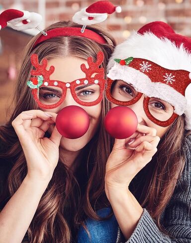 Christmas glasses, glitter holiday glasses frames, clothing accessories glasses, Christmas party holiday gifts in Saudi Arabia
