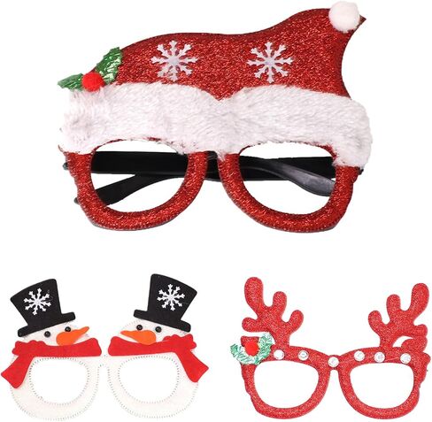 Christmas glasses, glitter holiday glasses frames, clothing accessories glasses, Christmas party holiday gifts in Saudi Arabia