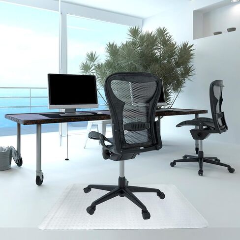 4 قطع من بساط مكتب الكمبيوتر البلاستيكي مقاس 47 × 30 بوصة سجادة أرضية لكرسي المكتب على السجاد، واقي سجاد شفاف للكرسي للمكتب المتداول على السجاد المنخفض والمتوسط ​​والمكتب المنزلي in Kuwait