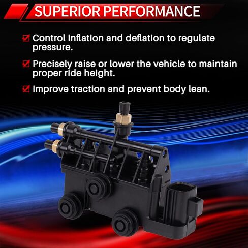 كتلة صمام التعليق الهوائي الأمامي RVH000095 متوافقة مع Land Rover LR3/ Discovery 3 4 Range Rover Sport 05 06 07 08 09 10 11 12 13 RVH000046 RVH500050 RVH000055 in Kuwait