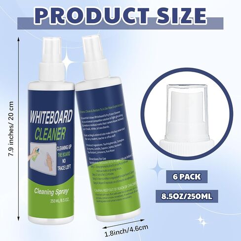 12 Pack Whiteboard Cleaner 8.5oz Dry Erase Board Cleaner White Board Cleaning Spray Dry Erase Cleaner Spray Removes Stubborn Marks from Whiteboard Chalkboard in Saudi Arabia
