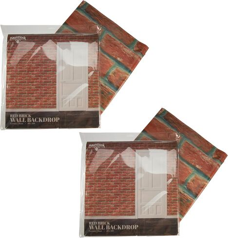 Brick Wall Castle Backdrop & Scene Setter, 4 ft. Tall x 32 ft. Long Medieval Grey Stone/Brick Background - Birthday, Halloween & Theme Party Decoration Supplies - Rooms, Photo Booth & Stage (2) in Kuwait