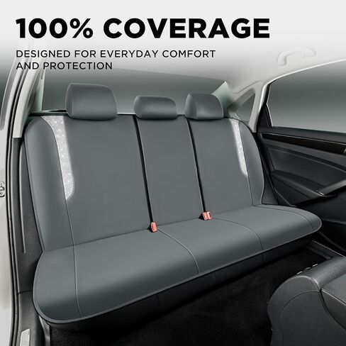 PIC AUTO Car Seat Cover, Sparkly Crystal Bling Glitter with Gray Leather, Full Set Waterproof Automotive Seat Covers for Girls & Women, Airbag Compatible, Universal Fit for Cars, SUVs, Truck in Kuwait