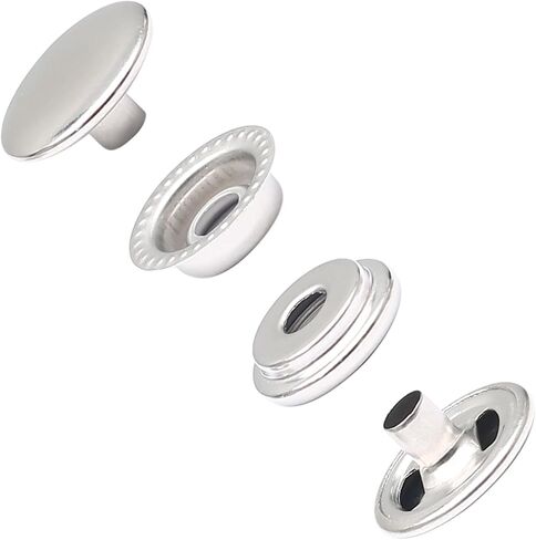 Bonsicoky 240 Pieces 15mm Stainless Steel Fastener Snap, Heavy Duty Snap Button Press Stud Cap for Boat Canvas Coats Bags Leathers DIY, Gold in Kuwait