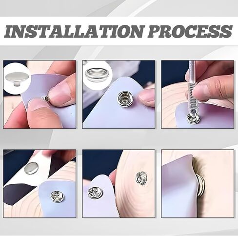 Bonsicoky 240 Pieces 15mm Stainless Steel Fastener Snap, Heavy Duty Snap Button Press Stud Cap for Boat Canvas Coats Bags Leathers DIY, Gold in Kuwait