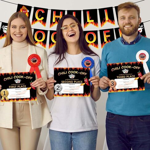 تشتمل مجموعة حفلات مسابقة Chili Cook Off على لافتة Chili Cook Off وشهادة Chili لجوائز التصويت وبطاقات نقاط تذوق الفلفل الحار وأرقام الوعاء والجوائز لمستلزمات مسابقة تذوق الفلفل الحار in Saudi Arabia