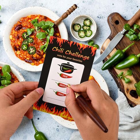 تشتمل مجموعة حفلات مسابقة Chili Cook Off على لافتة Chili Cook Off وشهادة Chili لجوائز التصويت وبطاقات نقاط تذوق الفلفل الحار وأرقام الوعاء والجوائز لمستلزمات مسابقة تذوق الفلفل الحار in Saudi Arabia
