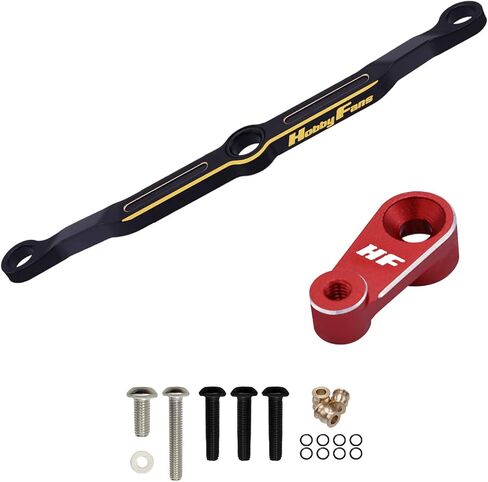 Hobby Fans Brass Steering Link and 25T Servo Horn Servo Arm with Linkage Set for TRX4M Upgrade Parts 1/18 RC Crawler Car (Green) in Saudi Arabia