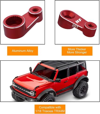 Hobby Fans Brass Steering Link and 25T Servo Horn Servo Arm with Linkage Set for TRX4M Upgrade Parts 1/18 RC Crawler Car (Green) in Saudi Arabia