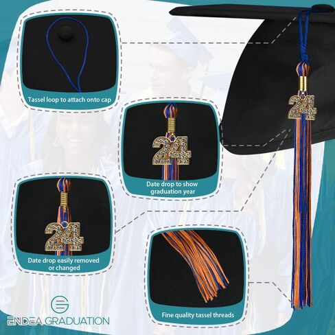 Endea Graduation Mixed Double Color Tassel with Gold Bling Charm (Green/White, 2025) in Kuwait