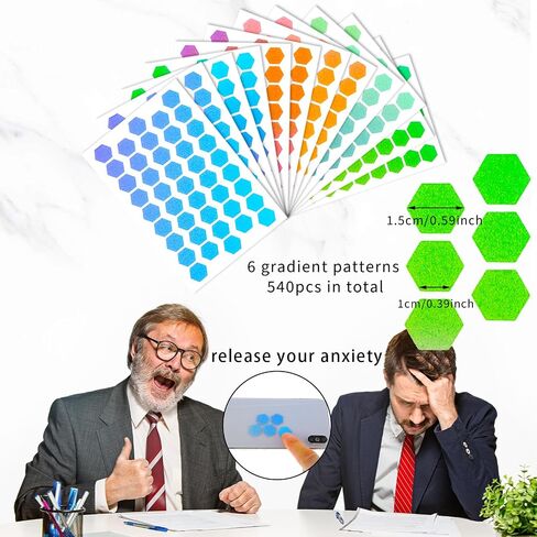 12 Pcs Anxiety Sensory Stickers, Hexagon Textured Stickers Sensory Stickers for Anxiety Relief Textured Surface Fidget Strips Adhesives Anxiety Relief for Adults Teens Desk Classroom in Saudi Arabia
