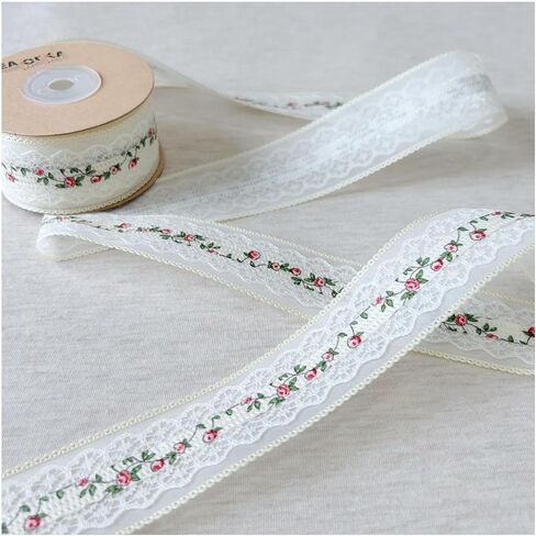 Vintage Lace Trim, Pink Embroidery Lace Ribbons for Crafts, Lace for Sewing Wedding/Bridal Decoration, 10 Yards (Green) in Kuwait