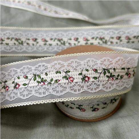 Vintage Lace Trim, Pink Embroidery Lace Ribbons for Crafts, Lace for Sewing Wedding/Bridal Decoration, 10 Yards (Green) in Kuwait