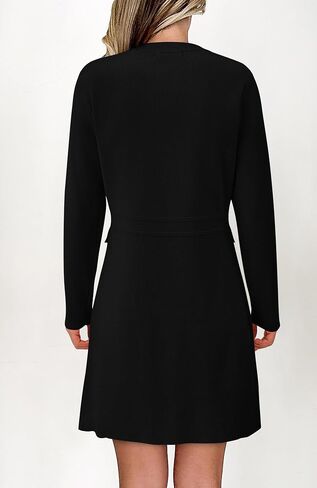 BTFBM Women Fall Dresses 2024 Casual Long Sleeve Bodycon Sweater Dress Decorative Button Formal Mini Dresses in Saudi Arabia