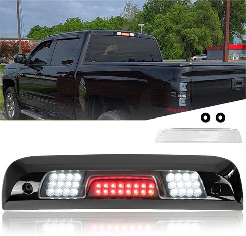 ضوء الفرامل الثالث من AUTOXBERT لعام 2014 2015 2016 2017 2018 Chevy Silverado GMC Sierra 1500 2500 3500 LED ضوء الفرامل الثالث، أرقام جزء OEM: 23509162 (عدسة دخان) in Saudi Arabia